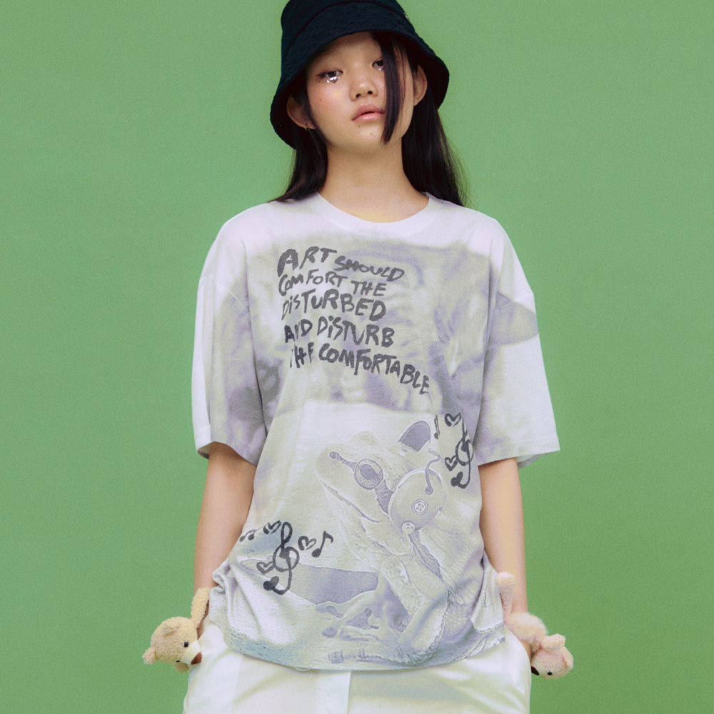 MUSIC FROG OVER FIT T SHIRTS MONOCHROME