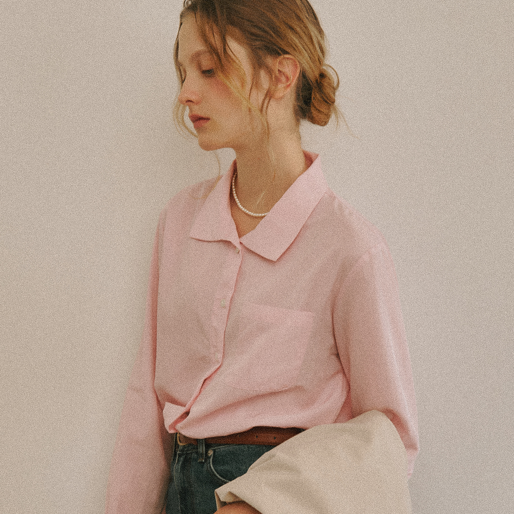 FRENCH WIDE COLLAR SHIRTS SOFT PINK